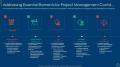 Key Elements Of Project Management IT Addressing Essential Elements For Project Mockup PDF