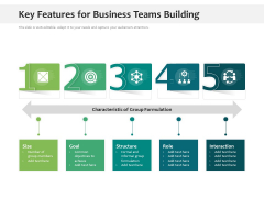 Key Features For Business Teams Building Ppt PowerPoint Presentation Icon Deck PDF