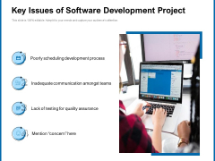 Key Issues Of Software Development Project Ppt PowerPoint Presentation Gallery Graphics Download PDF