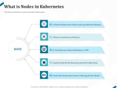 Kubernetes Containers Architecture Overview What Is Nodes In Kubernetes Ppt Model Background Image PDF Kubernetes Containers Architecture Overview What Is Nodes In Kubernetes Ppt Model Background Image PDF