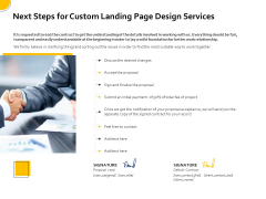 Landing Page Design Optimization Next Steps For Custom Landing Page Design Services Slides PDF Landing Page Design Optimization Next Steps For Custom Landing Page Design Services Slides PDF