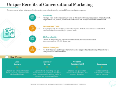 Lead Generation Initiatives Through Chatbots Unique Benefits Of Conversational Marketing Mockup PDF Lead Generation Initiatives Through Chatbots Unique Benefits Of Conversational Marketing Mockup PDF