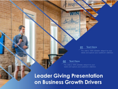 Leader Giving Presentation On Business Growth Drivers Ppt PowerPoint Presentation File Objects PDF