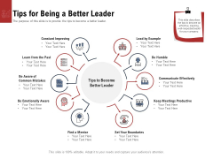 Leadership And Management Tips For Being A Better Leader Icons PDF Leadership And Management Tips For Being A Better Leader Icons PDF