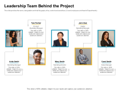 Leadership Team Behind The Project Elements PDF
