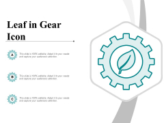 Leaf In Gear Icon Ppt PowerPoint Presentation Visual Aids Professional