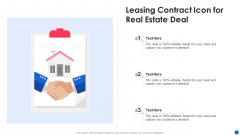 Leasing Contract Icon For Real Estate Deal Sample PDF Leasing Contract Icon For Real Estate Deal Sample PDF
