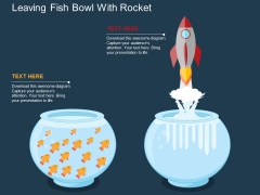 Leaving Fish Bowl With Rocket Powerpoint Templates Leaving Fish Bowl With Rocket Powerpoint Templates