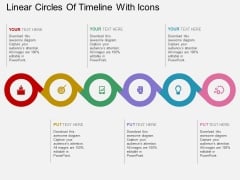 Linear Circles Of Timeline With Icons Powerpoint Template