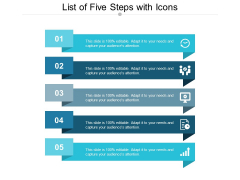 List Of Five Steps With Icons Ppt Powerpoint Presentation Styles Introduction