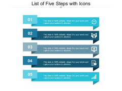List Of Five Steps With Icons Ppt Powerpoint Presentation Styles Introduction List Of Five Steps With Icons Ppt Powerpoint Presentation Styles Introduction