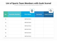 List Of Sports Team Members With Goals Scored Ppt PowerPoint Presentation Icon Infographic Template PDF List Of Sports Team Members With Goals Scored Ppt PowerPoint Presentation Icon Infographic Template PDF