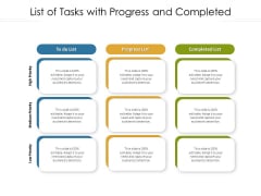 List Of Tasks With Progress And Completed Ppt Styles Aids PDF List Of Tasks With Progress And Completed Ppt Styles Aids PDF