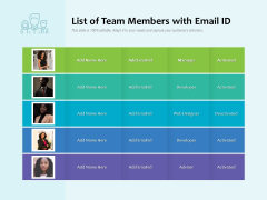 List Of Team Members With Email ID Ppt PowerPoint Presentation File Inspiration PDF List Of Team Members With Email ID Ppt PowerPoint Presentation File Inspiration PDF