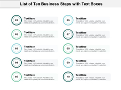 List Of Ten Business Steps With Text Boxes Ppt PowerPoint Presentation Layouts Designs Download List Of Ten Business Steps With Text Boxes Ppt PowerPoint Presentation Layouts Designs Download
