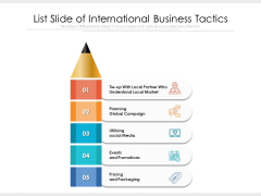 List Slide Of International Business Tactics Ppt PowerPoint Presentation Gallery Designs Download PDF List Slide Of International Business Tactics Ppt PowerPoint Presentation Gallery Designs Download PDF