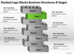 Lego Blocks Business Structures 8 Stages Plan For Bakery PowerPoint Templates