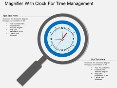 Magnifier With Clock For Time Management Powerpoint Template Magnifier With Clock For Time Management Powerpoint Template