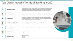 Major Advantages Of Banking Industry Revolution Top Digital Industry Trends Of Banking In 2021 Structure PDF