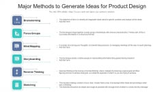 Major Methods To Generate Ideas For Product Design Ppt PowerPoint Presentation File Slides PDF Major Methods To Generate Ideas For Product Design Ppt PowerPoint Presentation File Slides PDF