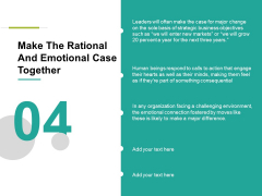Make The Rational And Emotional Case Together Ppt PowerPoint Presentation Pictures Inspiration