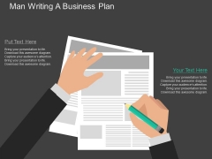Man Writing A Business Plan Powerpoint Template Man Writing A Business Plan Powerpoint Template