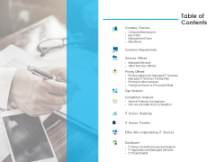 Managed IT Services Pricing Model Table Of Contents Ppt Outline Visuals PDF Managed IT Services Pricing Model Table Of Contents Ppt Outline Visuals PDF