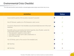 Management Program Presentation Environmental Crisis Checklist Ppt Inspiration Display PDF Management Program Presentation Environmental Crisis Checklist Ppt Inspiration Display PDF