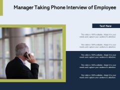 Manager Taking Phone Interview Of Employee Ppt PowerPoint Presentation Model Portfolio PDF