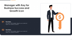 Manager With Key For Business Success And Growth Icon Mockup PDF