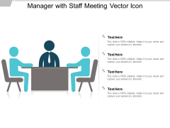 Manager With Staff Meeting Vector Icon Ppt PowerPoint Presentation Show Graphics Pictures