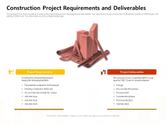 Managing Construction Work Construction Project Requirements And Deliverables Structure PDF