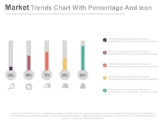 Market Trends Chart With Percentage And Icons Powerpoint Slides