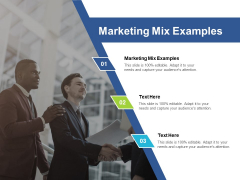 Marketing Mix Examples Ppt PowerPoint Presentation File Structure Cpb Pdf