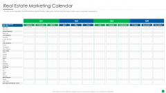 Marketing Strategy For Real Estate Property Real Estate Marketing Calendar Diagrams PDF