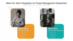 Meet Our Team Infographic For Project Management Department Designs PDF
