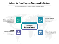 Methods For Team Progress Management In Business Ppt PowerPoint Presentation Gallery Templates PDF Methods For Team Progress Management In Business Ppt PowerPoint Presentation Gallery Templates PDF