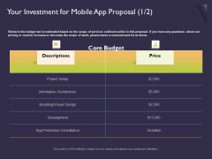 Mobile App Development Your Investment For Proposal Designs PDF Mobile App Development Your Investment For Proposal Designs PDF