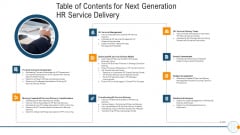 Modern HR Service Operations Table Of Contents For Next Generation HR Service Delivery Inspiration PDF Modern HR Service Operations Table Of Contents For Next Generation HR Service Delivery Inspiration PDF