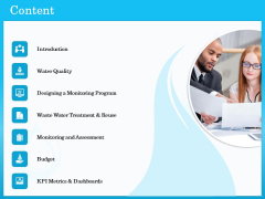 Monitoring And Evaluating Water Quality Content Ppt PowerPoint Presentation Layouts Example File PDF Monitoring And Evaluating Water Quality Content Ppt PowerPoint Presentation Layouts Example File PDF