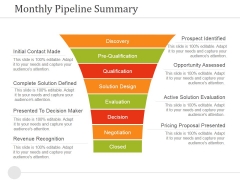 Monthly Pipeline Summary Ppt PowerPoint Presentation Infographic Template Examples Monthly Pipeline Summary Ppt PowerPoint Presentation Infographic Template Examples