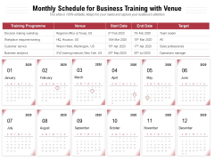 Monthly Schedule For Business Training With Venue Ppt PowerPoint Presentation Styles Images PDF Monthly Schedule For Business Training With Venue Ppt PowerPoint Presentation Styles Images PDF