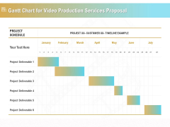 Movie Making Solutions Gantt Chart For Video Production Services Proposal Ideas PDF