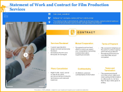 Movie Production Proposal Template Statement Of Work And Contract For Film Production Services Formats PDF Movie Production Proposal Template Statement Of Work And Contract For Film Production Services Formats PDF