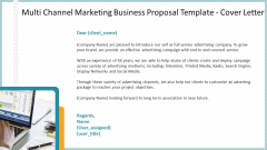 Multi Channel Marketing Business Proposal Template Cover Letter Demonstration PDF
