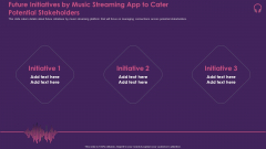 Music Streaming App Future Initiatives By Music Streaming App To Cater Potential Stakeholders Slide2 Themes PDF