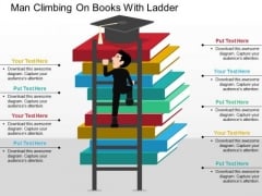 Man Climbing On Books With Ladder PowerPoint Templates Man Climbing On Books With Ladder PowerPoint Templates