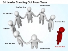 Marketing Concepts 3d Leader Standing Out From Team Characters