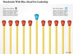Matchsticks With Blue Ahead For Leadership PowerPoint Template Matchsticks With Blue Ahead For Leadership PowerPoint Template