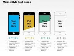 Mobile Style Text Boxes PowerPoint Templates